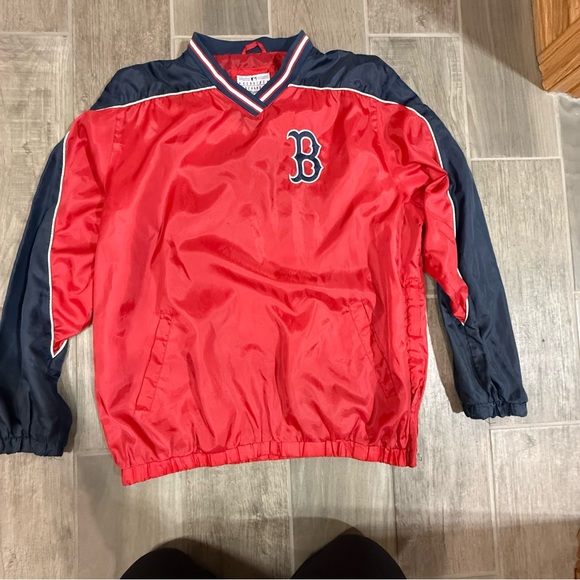 Vintage Boston Red Sox Men’s XL MLB Pullover Windbreaker Jacket Red and Navy - Picture 1 of 7